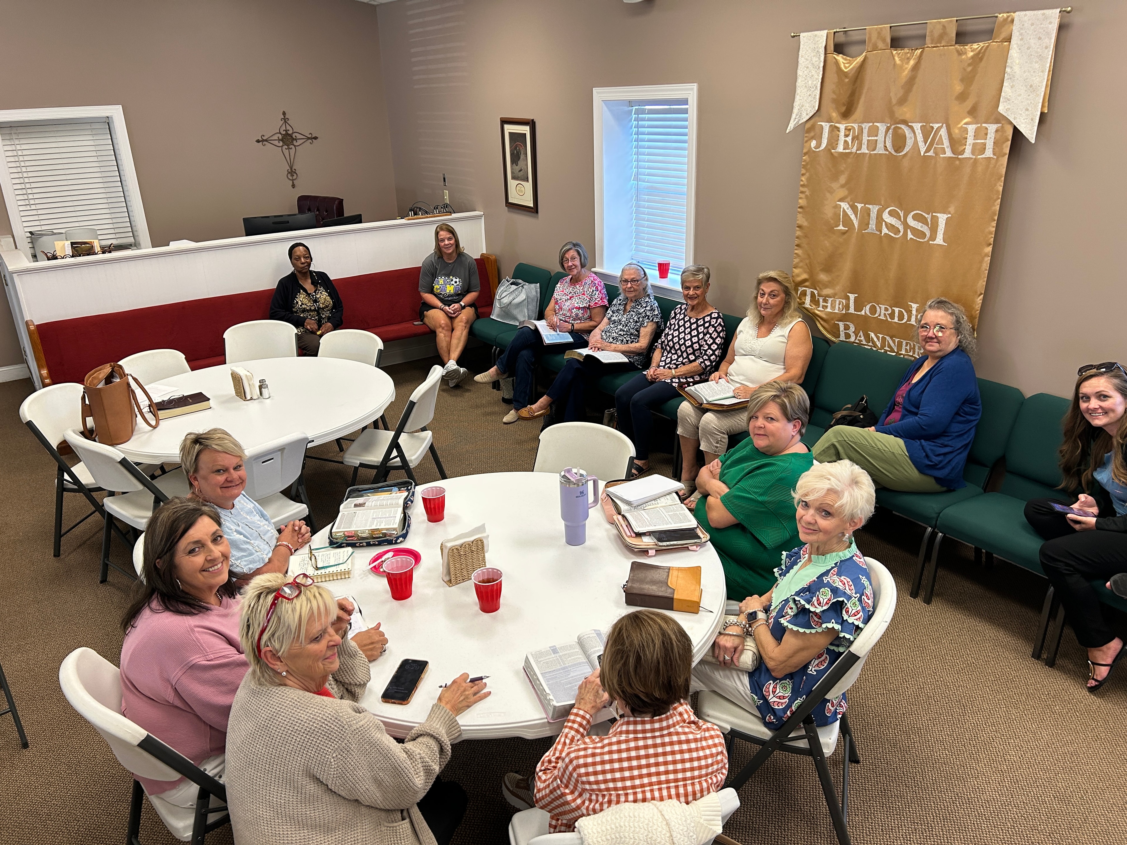 Women's Genesis Bible study group gathered in fellowship room