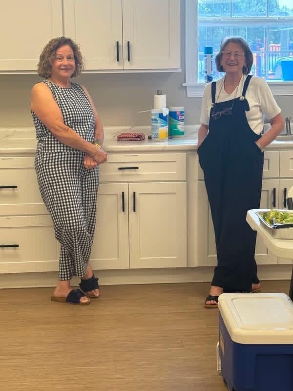 Ms. Lilli Nichols and Ms. Sandra Woods in the church kitchen